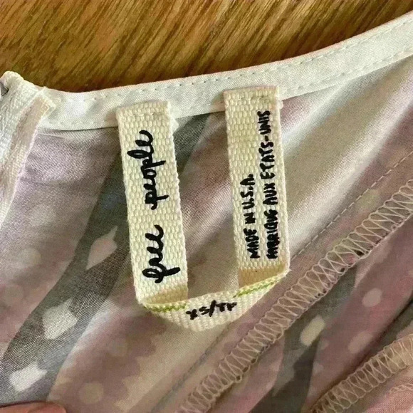 Free People White, Purple & Gray Spaghetti Strap Mini Dress/Top Size XS  - Picture 3 of 10